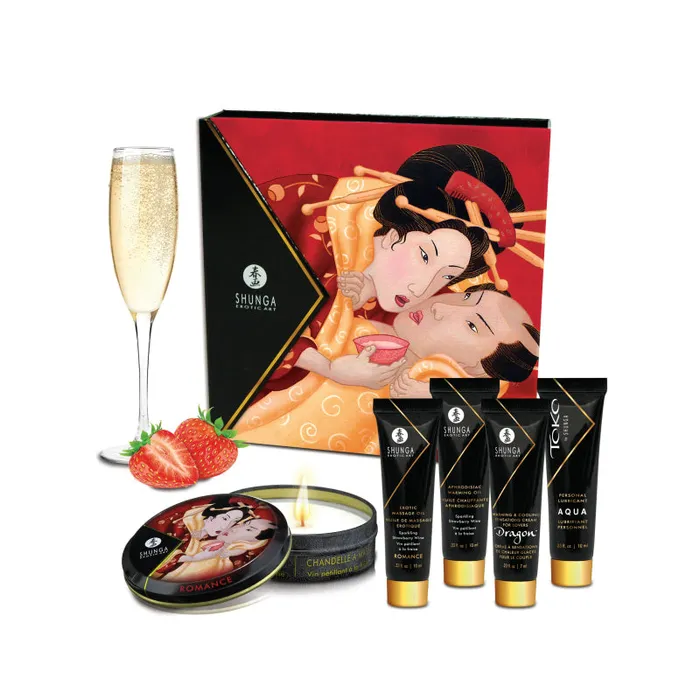 Shunga Anal Geishas Secrets Gift Set Sparkling Strawberry Wine Shunga Anal Geishas Secrets Gift Set Sparkling Strawberry Wine
