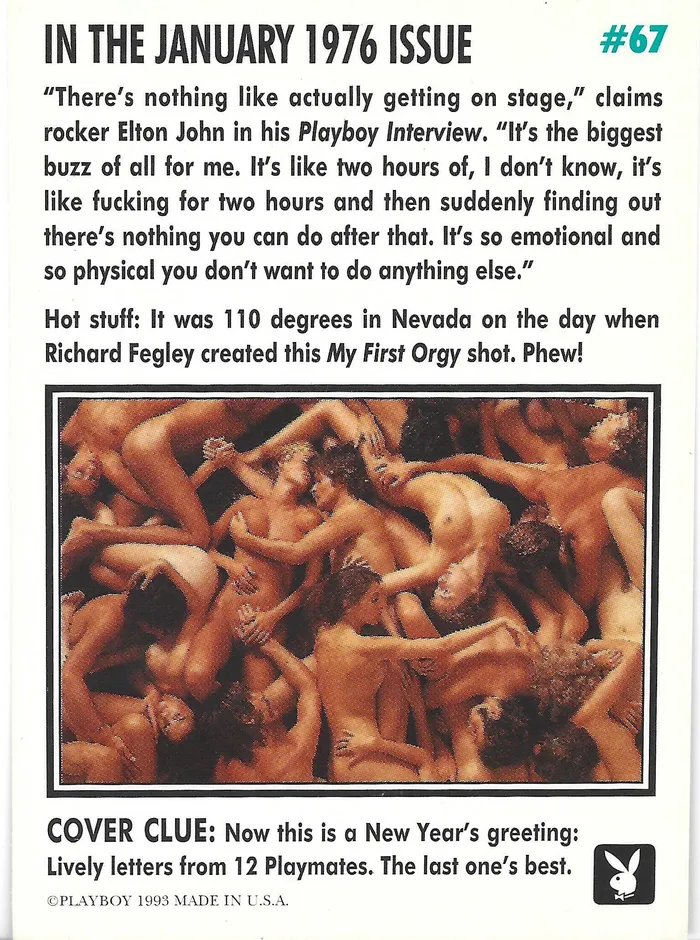 Couples Dans Cards Playboy January Edition Cover Card 67