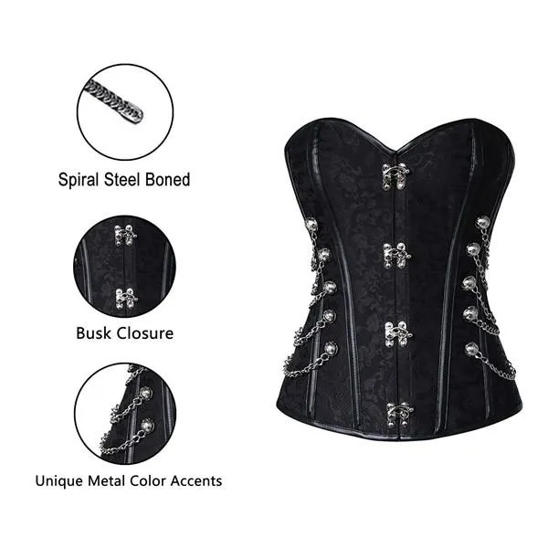 Couples TOP BWH Victorian Steampunk Lace Up Brocade Corset