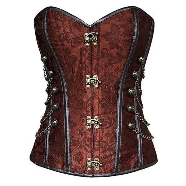 Couples TOP BWH Victorian Steampunk Lace Up Brocade Corset