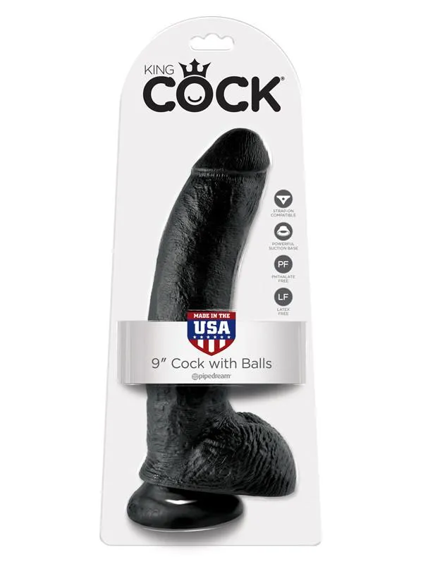 Female Sex Toys Pipedream Products KING COCK 9 in with Balls REALISTIC DILDO