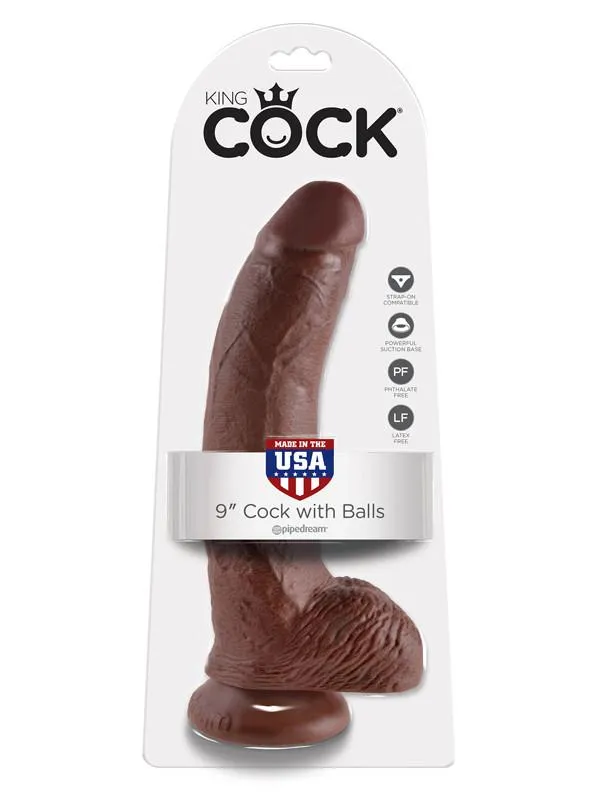 Female Sex Toys Pipedream Products KING COCK 9 in with Balls REALISTIC DILDO